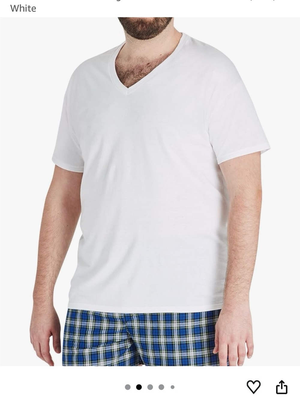 Hanes Men's White Short Sleeve V-Neck Tee - Pack of 4